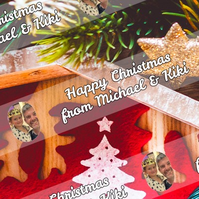 (Striped Design) (Xmas Decorations) 200cm x 100cm (70gsm) (Personalised with Text)