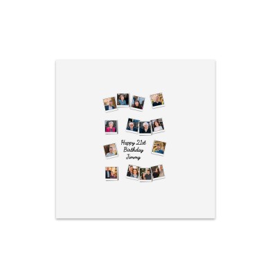 Water Resistant Polyester Fabric with 14 Photos (140cm x 140cm) (Personalised with Text)