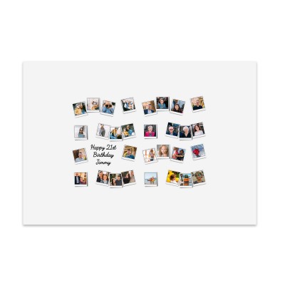 Water Resistant Polyester Fabric with 30 Photos (140cm x 200cm) (Personalised with Text)