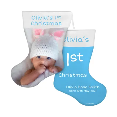 (25cm) Sky Blue Soft Velvet Polyester Fabric (Personalised with Text)