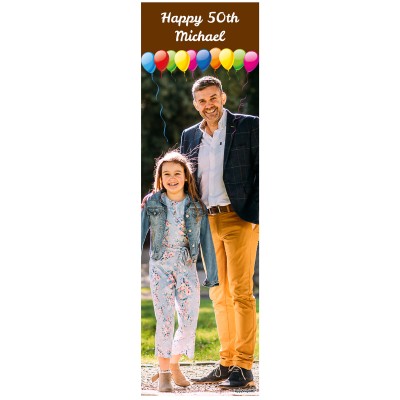 with Balloons Design (Brown) 200cm x 60cm (70gsm) (Personalised with Text)