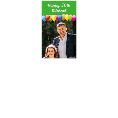 with Balloons Design (Green) 100cm x 60cm (70gsm) (Personalised with Text)