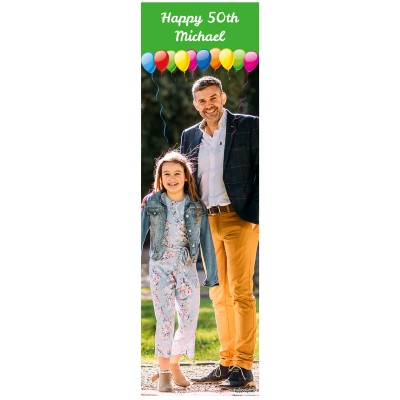 with Balloons Design (Green) 200cm x 60cm (70gsm) (Personalised with Text)