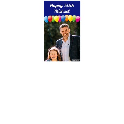 with Balloons Design (Navy Blue) 100cm x 60cm (70gsm) (Personalised with Text)