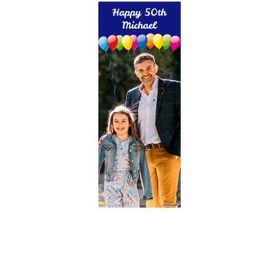 with Balloons Design (Navy Blue) 150cm x 60cm (70gsm) (Personalised with Text)