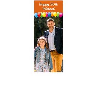 with Balloons Design (Orange) 150cm x 60cm (70gsm) (Personalised with Text)