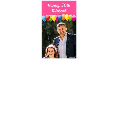 with Balloons Design (Pink) 100cm x 60cm (70gsm) (Personalised with Text)