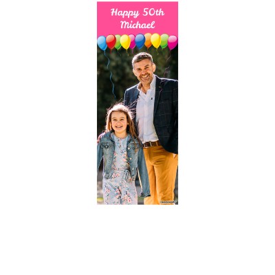 with Balloons Design (Pink) 150cm x 60cm (70gsm) (Personalised with Text)