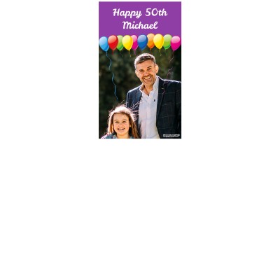 with Balloons Design (Purple) 100cm x 60cm (70gsm) (Personalised with Text)