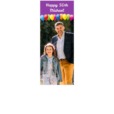 with Balloons Design (Purple) 150cm x 60cm (70gsm) (Personalised with Text)