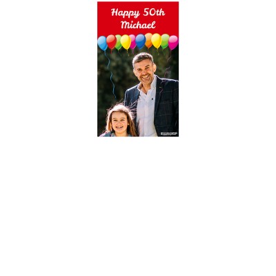 with Balloons Design (Red) 100cm x 60cm (70gsm) (Personalised with Text)