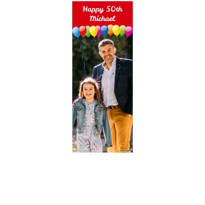 with Balloons Design (Red) 150cm x 60cm (70gsm) (Personalised with Text)