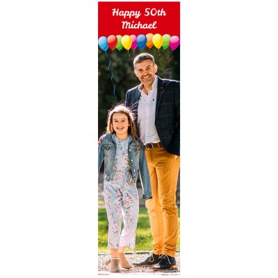with Balloons Design (Red) 200cm x 60cm (70gsm) (Personalised with Text)