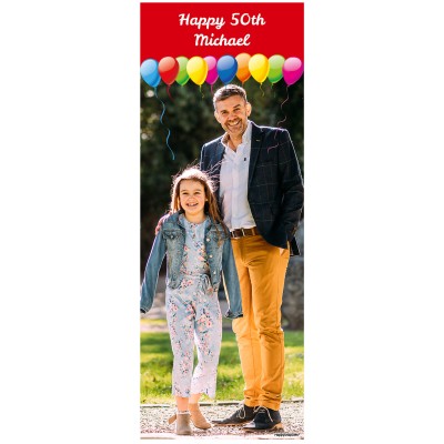 with Balloons Design (Red) 200cm x 75cm (70gsm) (Personalised with Text)