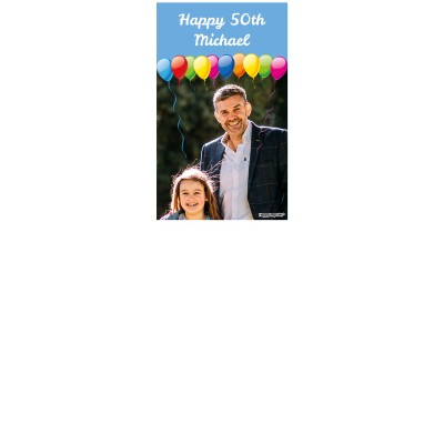 with Balloons Design (Sky Blue) 100cm x 60cm (70gsm) (Personalised with Text)