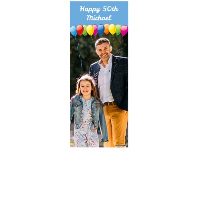 with Balloons Design (Sky Blue) 150cm x 60cm (70gsm) (Personalised with Text)