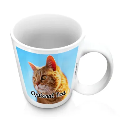 (10oz White) with 1 Photo Printed Front & Back (Personalised with Text)