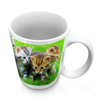 (10oz White) with 1 Wrapped Around Image (Personalised with Text)