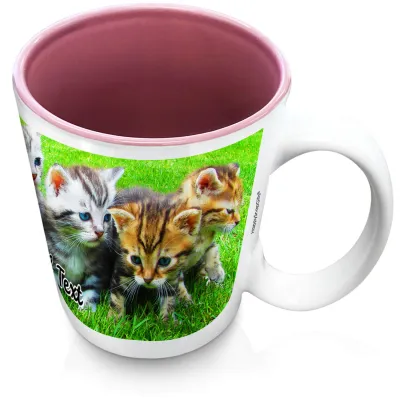 (XL 15oz Pink) with 1 Wrapped Around Image (Personalised with Text)