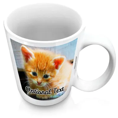 (XL 15oz White) with 2 Photos Printed Front & Back (Personalised with Text)