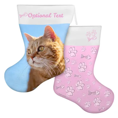 (45cm) Cat Paws & Fish Theme Baby Pink Soft Velvet Polyester Fabric (Personalised with Text)