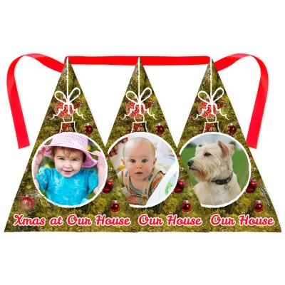 with Festive Tree Design Mock Suede Polyester Fabric 1m (3 Photos) (Personalised with Text)