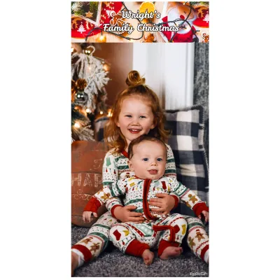 with Festive Design (Xmas Decorations) 200cm x 55cm (70gsm) (Personalised with Text)