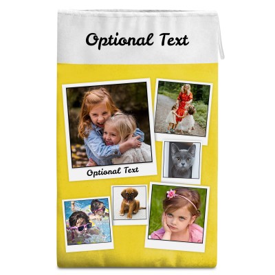 Large (55cm Size) Yellow Soft Velvet Polyester Fabric (Personalised with Text)