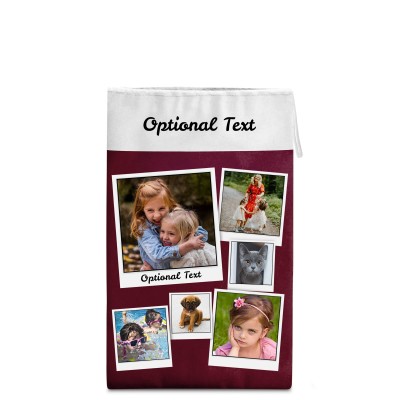 Small (30cm Size) Burgundy Soft Velvet Polyester Fabric (Personalised with Text)