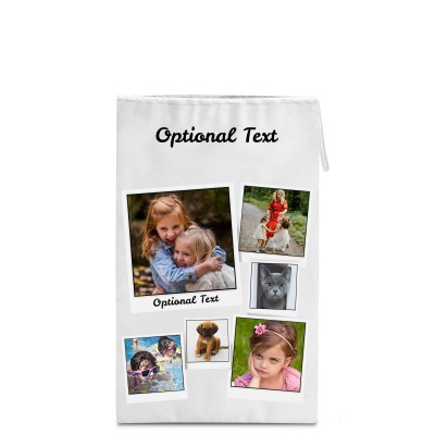 Small (30cm Size) White Soft Velvet Polyester Fabric (Personalised with Text)