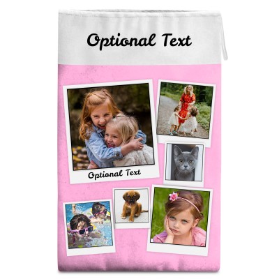 Large (55cm Size) Baby Pink Soft Velvet Polyester Fabric (Personalised with Text)