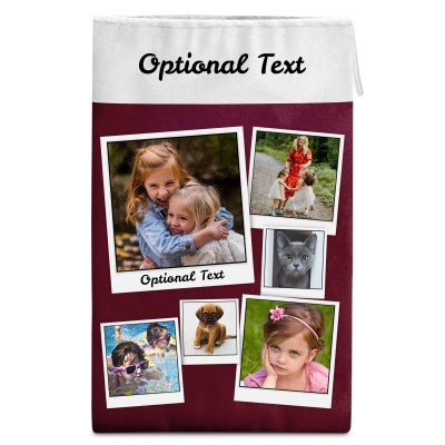 Large (55cm Size) Burgundy Soft Velvet Polyester Fabric (Personalised with Text)