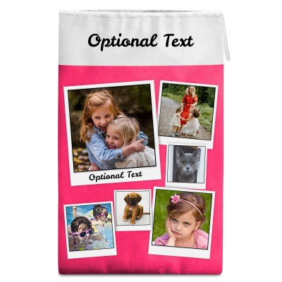 Large (55cm Size) Hot Pink (Fuchsia) Soft Velvet Polyester Fabric (Personalised with Text)