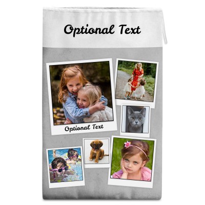 Large (55cm Size) Grey Soft Velvet Polyester Fabric (Personalised with Text)