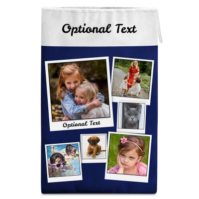 Large (55cm Size) Navy Blue Soft Velvet Polyester Fabric (Personalised with Text)
