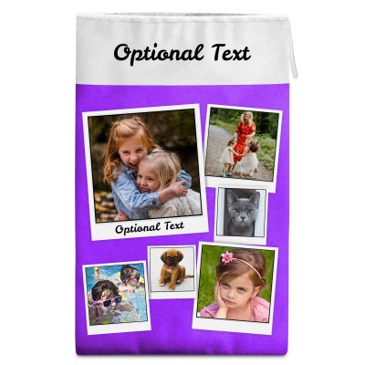 Large (55cm Size) Purple Soft Velvet Polyester Fabric (Personalised with Text)