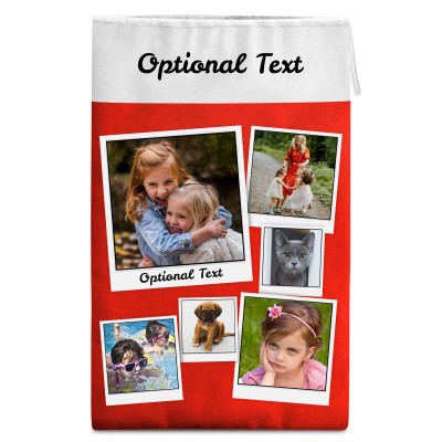 Large (55cm Size) Red Soft Velvet Polyester Fabric (Personalised with Text)