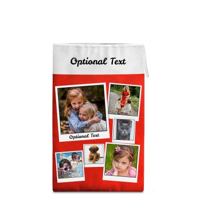 Small (30cm Size) Red Soft Velvet Polyester Fabric (Personalised with Text)