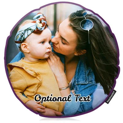 (40cm Circle) - Purple Cotton Fabric (Personalised with Text)