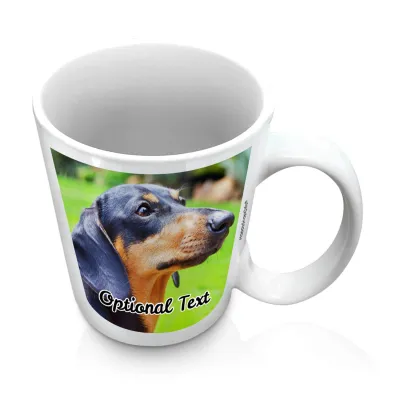 (10oz White) with 2 Photos Printed Front & Back (Personalised with Text)