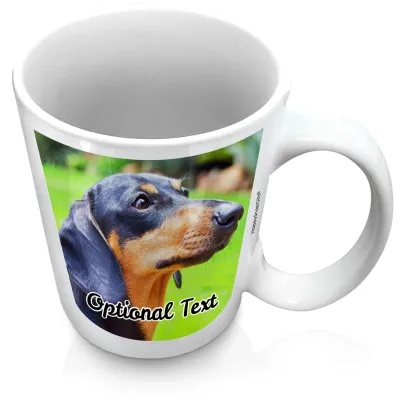 (XL 15oz White) with 2 Photos Printed Front & Back (Personalised with Text)