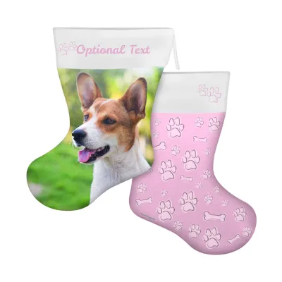 (25cm) Paws & Bones Theme Baby Pink Soft Velvet Polyester Fabric (Personalised with Text)