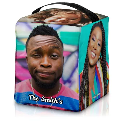 (16cm Size) (Black) Mock Suede Polyester Fabric (Personalised with Text)