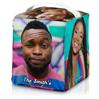 (16cm Size) (White) Mock Suede Polyester Fabric (Personalised with Text)