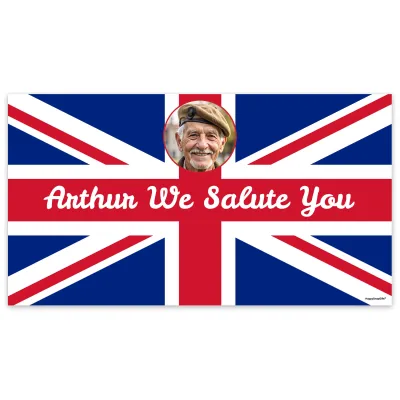 Red, White and Blue (Classic) 55cm x 110cm (Personalised with Text)