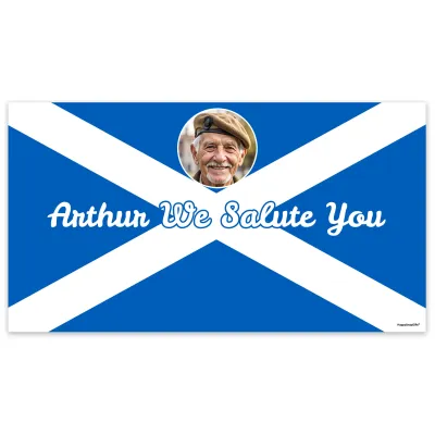 with Scotland Flag Design 110cm x 200cm (Personalised with Text)