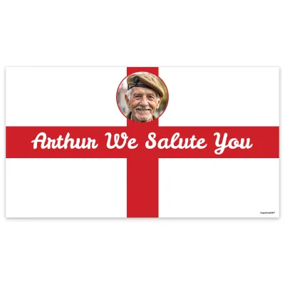 with St George's Cross Design 55cm x 150cm (Personalised with Text)
