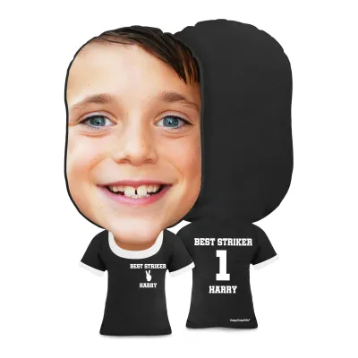 Regular Size (Two Finger Icon) Black Soft Velvet Polyester Fabric (Personalised with Text)