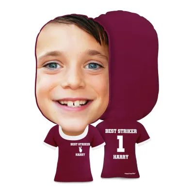 Regular Size (Two Finger Icon) Burgundy Soft Velvet Polyester Fabric (Personalised with Text)