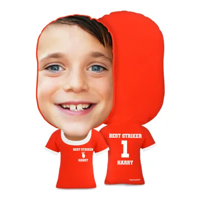 Regular Size (Two Finger Icon) Red Soft Velvet Polyester Fabric (Personalised with Text)